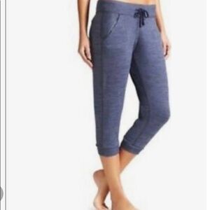 Athleta Downplay Heathered Blue Crop Joggers Size M
